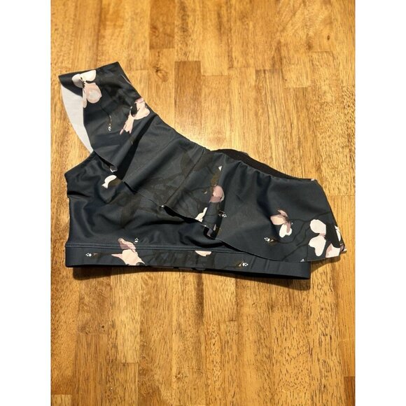 Albion Iconic Wave Orchard Fit Swim Bikini Top Floral Ruffle One Shoulder Small - Picture 4 of 5